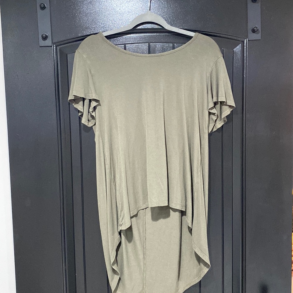 Olive green short sleeve top